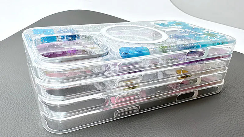 Case for Iphone 15 6.1 Kinglink Real Flower Blossom MagFit