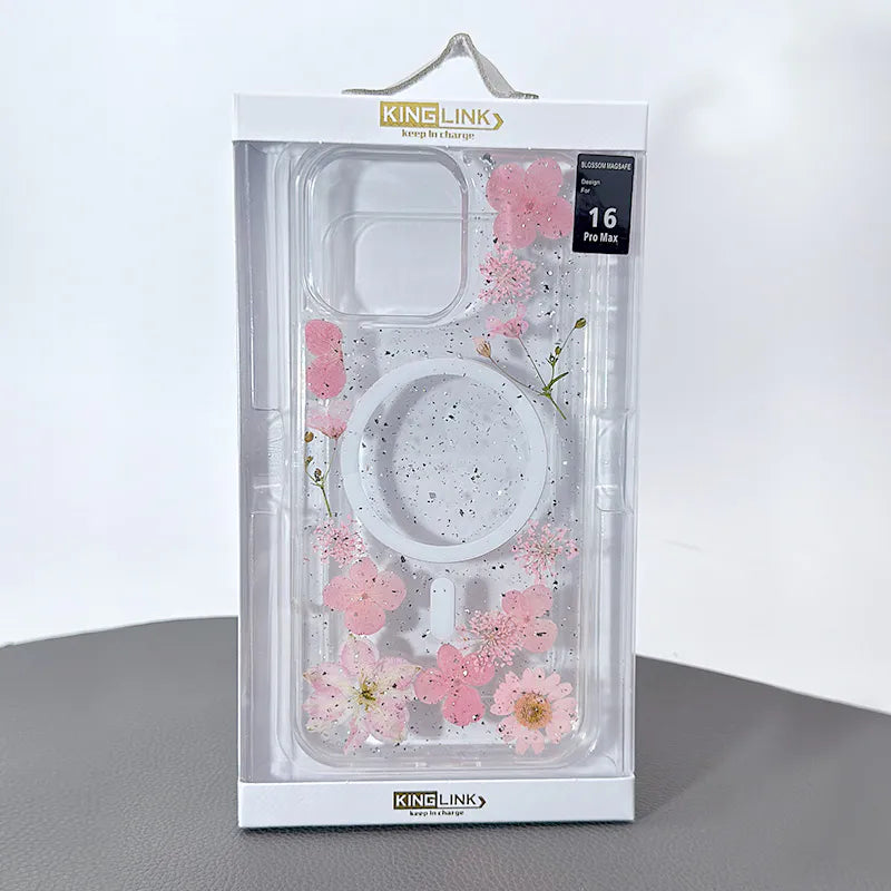 Case for Iphone 17e/16e Kinglink Real Flower Blossom MagFit