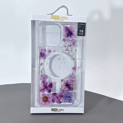 Case for Iphone 16 6.1 Kinglink Real Flower Blossom MagFit