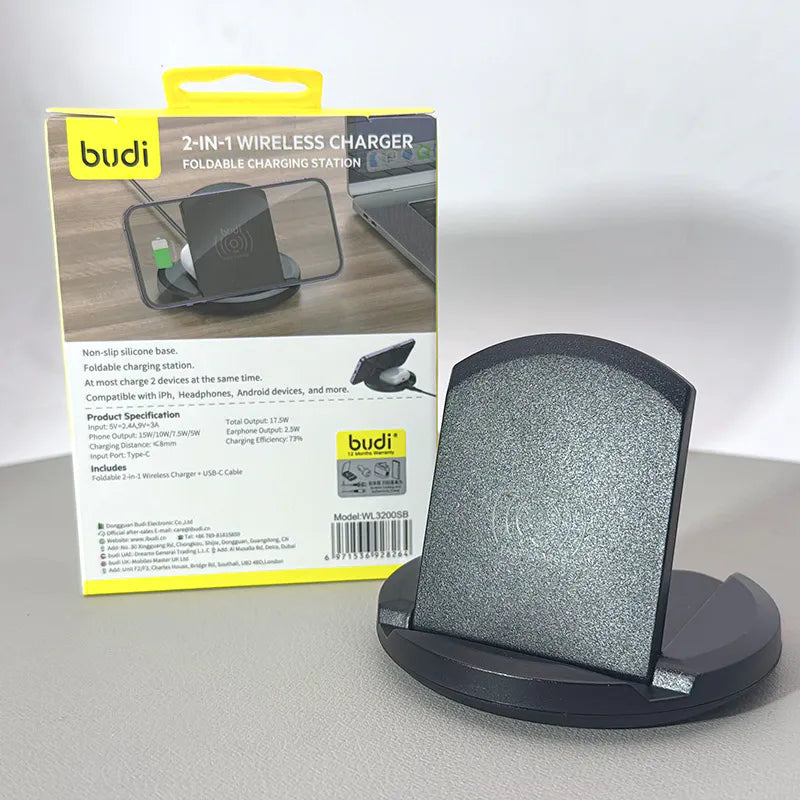 Budi WL3200SB 2 in 1 wireless Charger