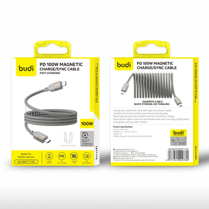 Budi DC268TT10G 1M 100W Type-C to C Magnetic Cable