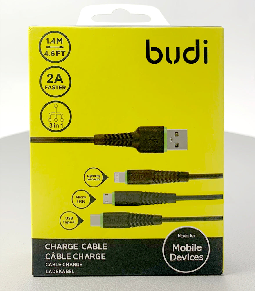 Budi 1.2m 3 in 1 faster cable 150t3