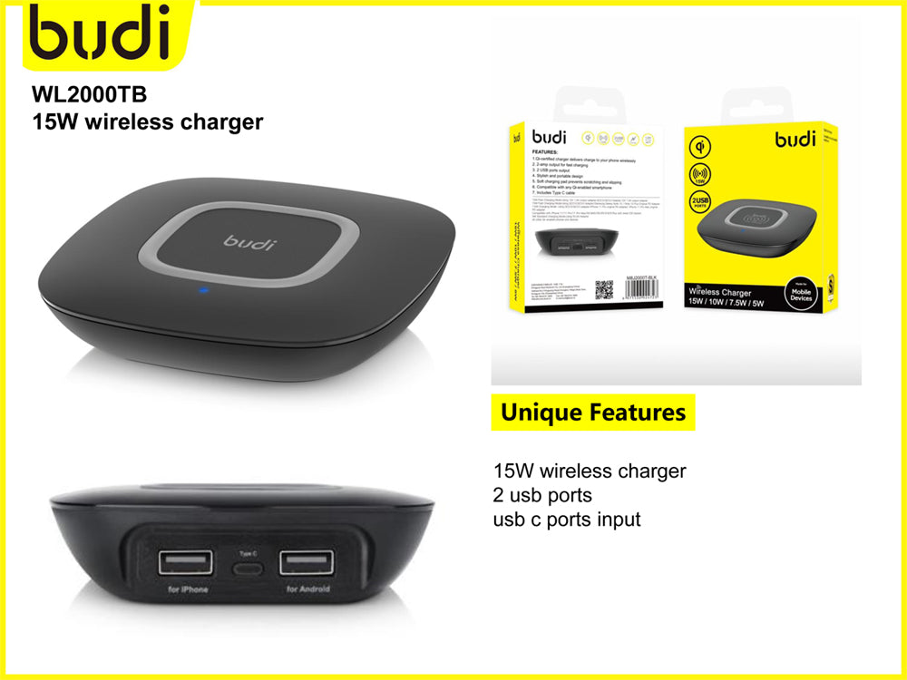 Budi qi 2 USB wireless charger 3A2000