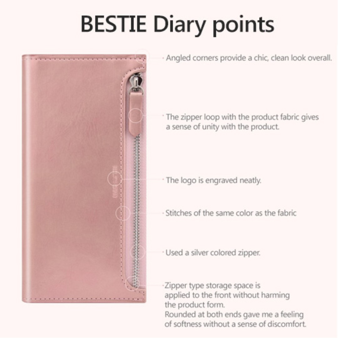 iPhone ipX molan cano bestie zip diary case