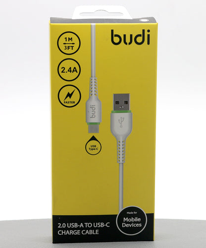 Budi 1m 2.4A Type-C fast cable M8J158T