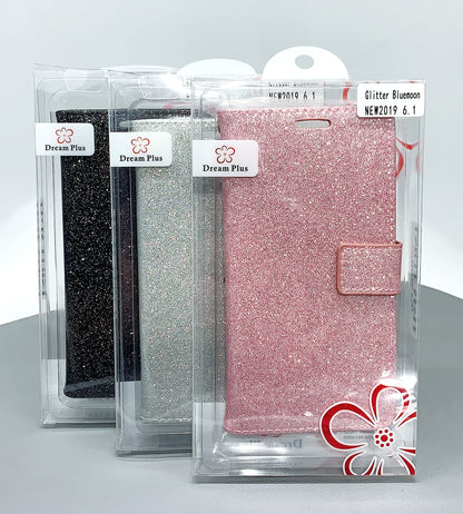 iPhone Xsmax 6.5 glitter Bluemoon wallet case
