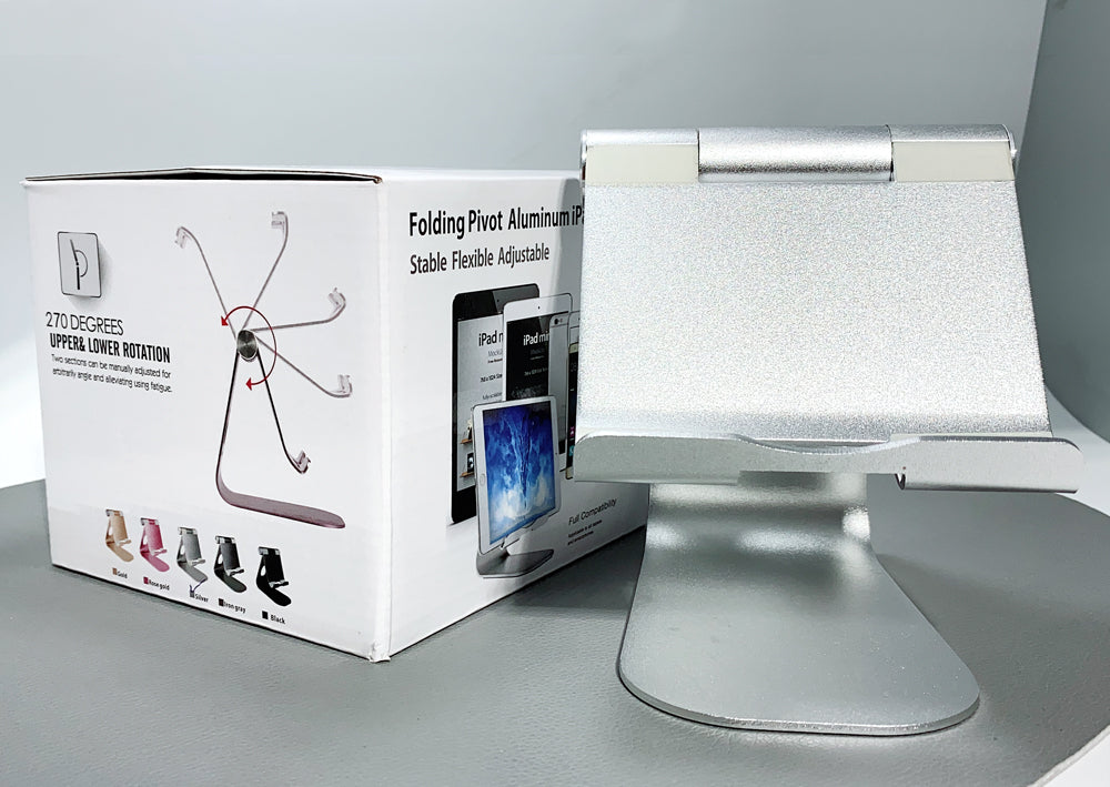 Folding pivot aluminum iPad stand holder