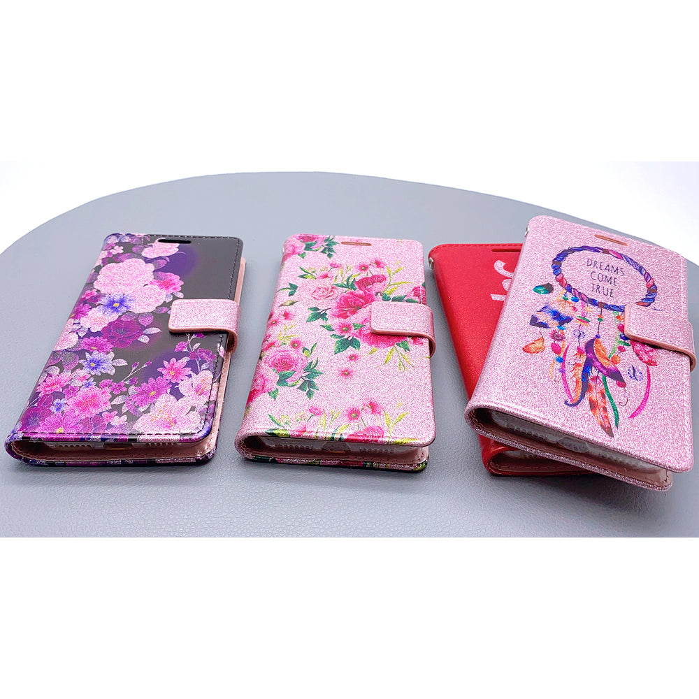 iphone 12 pro max 6.7 glitter Bluemoon wallet case