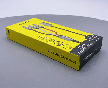 Budi 1m 3 in 1 charge cable DC203A8