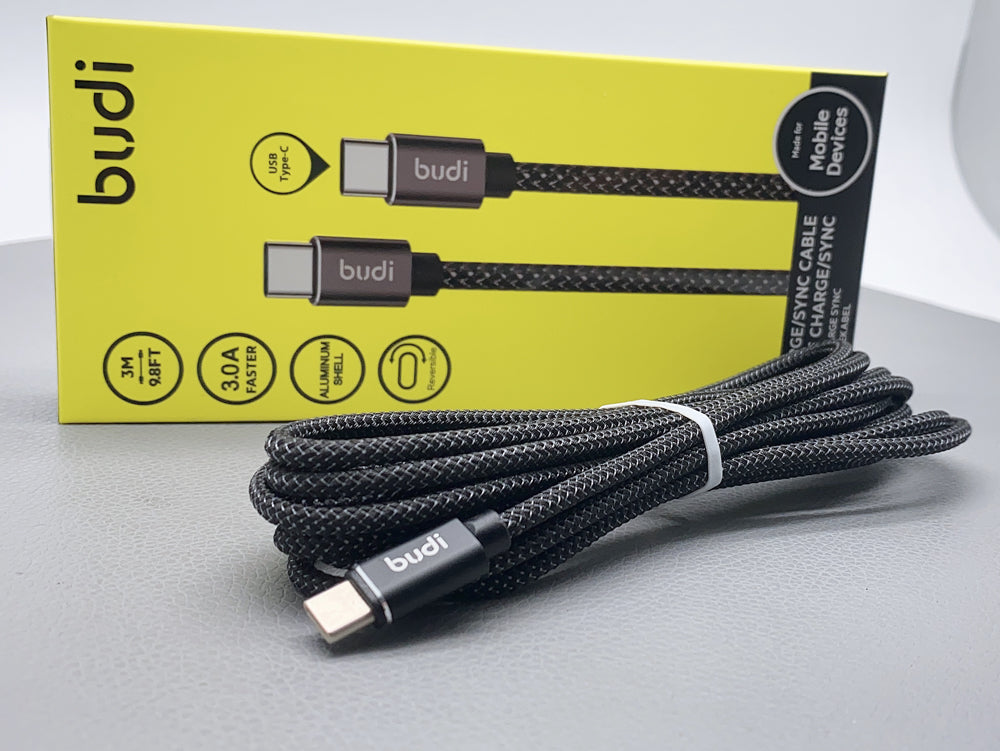 Budi 3.0A 3m Type-C to Type-C cable DC206TT30B
