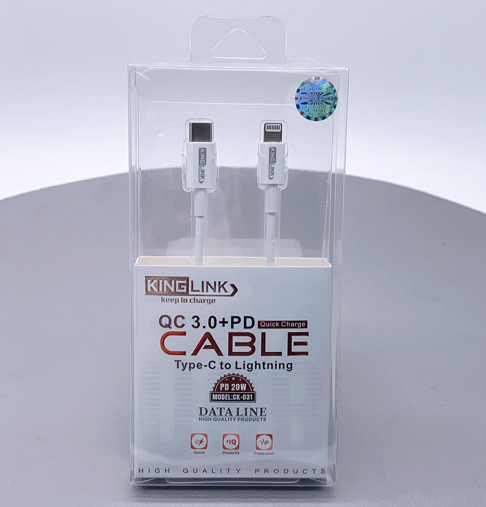 Kinglink QC 3.0 PD 20W Type-C to lightning cable CK031