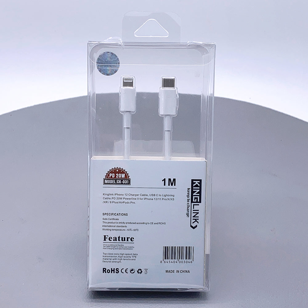 Kinglink QC 3.0 PD 20W Type-C to lightning cable CK031