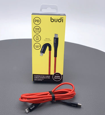 Budi 1m 18W PD Type-C to lightning cable 198TL