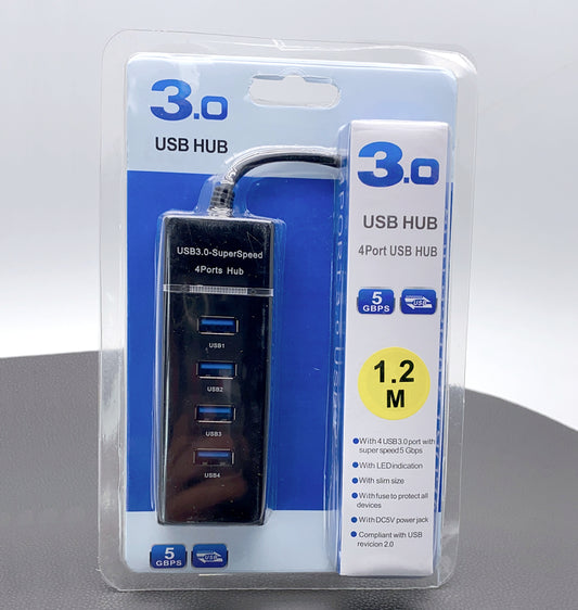 3.0 4 Ports 1.2m USB HUB adapter 24D