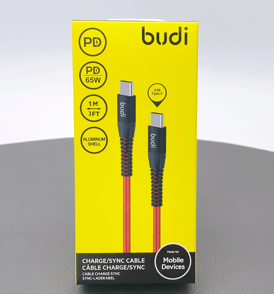 Budi 1m 65W PD Type-C to Type-C cable M8J198TT