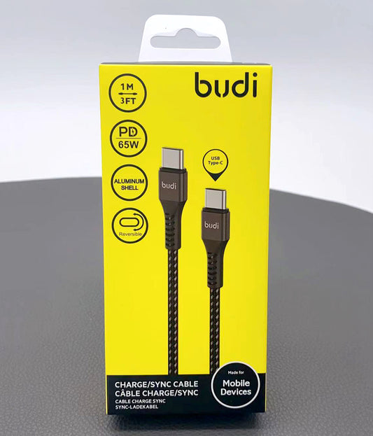 Budi 1m PD 65W Type-C to Type-C cable M8J210TT