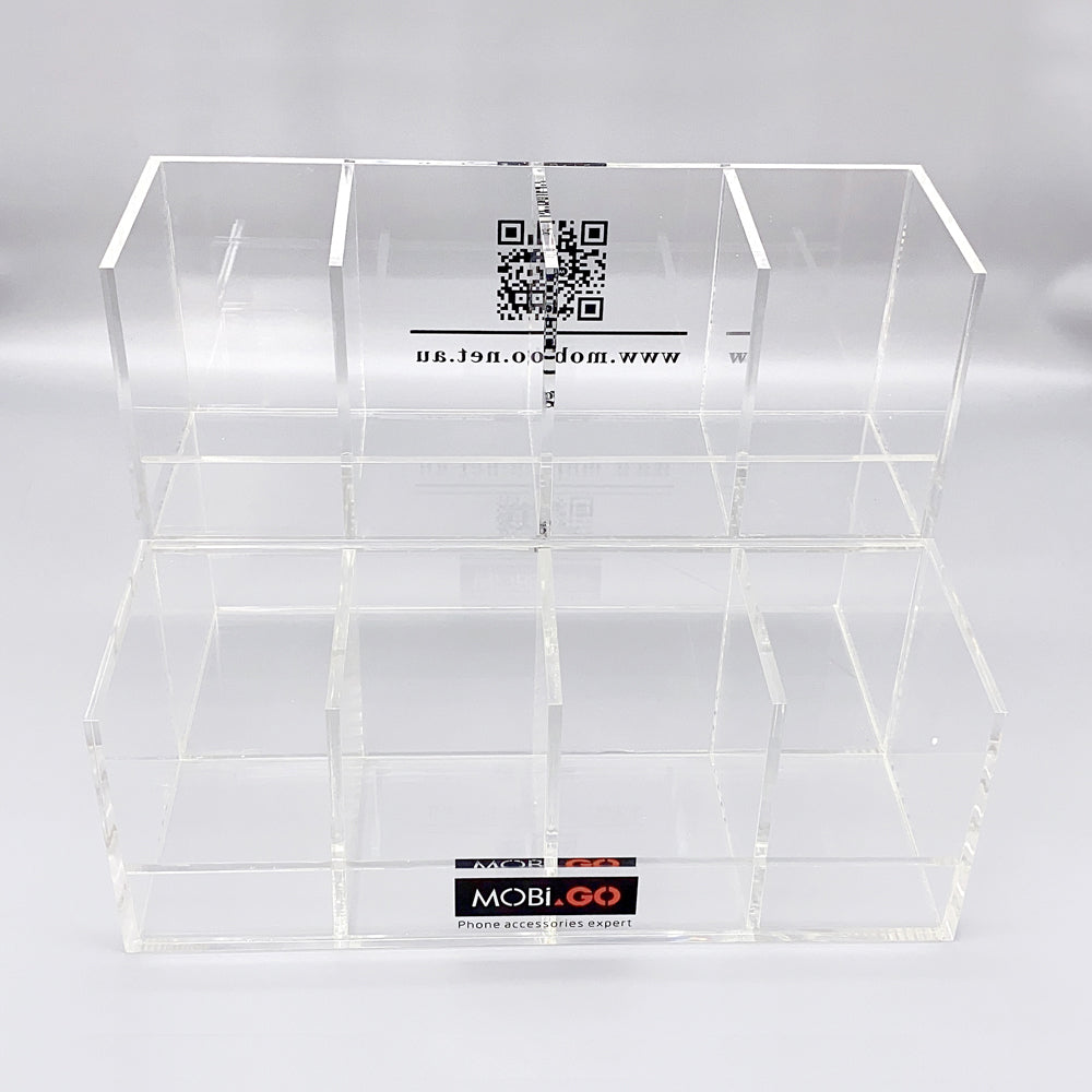 Double shelf display showcase for Mobigo