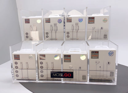 Double shelf display showcase for Mobigo