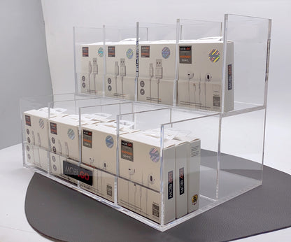 Double shelf display showcase for Mobigo