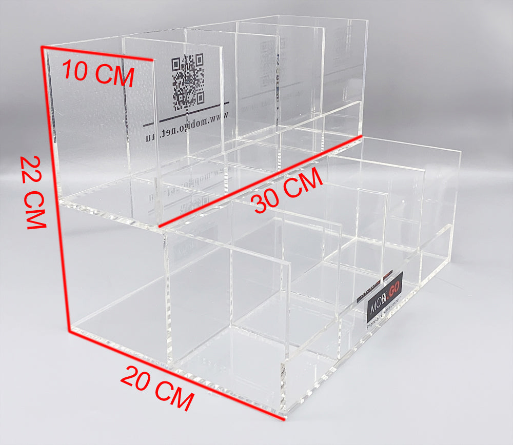 Double shelf display showcase for Mobigo