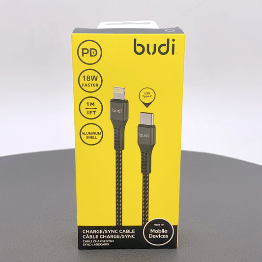 Budi 1m PD 20W Type-C to Lightning cable DC210TL