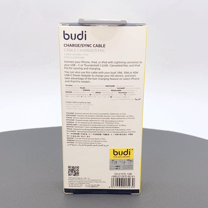 Budi 1m PD 20W Type-C to Lightning cable DC210TL