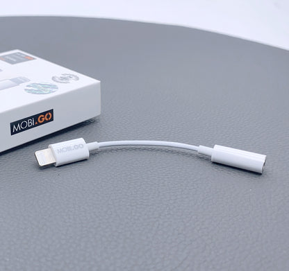 Mobigo 12cm lightning to 3.5mm Aux headphone jack adapter GO62AL