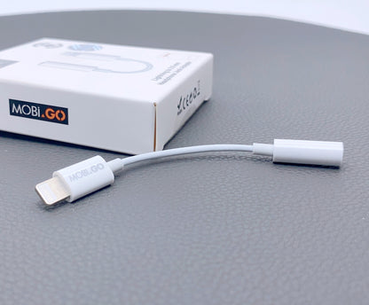 Mobigo 12cm lightning to 3.5mm Aux headphone jack adapter GO62AL