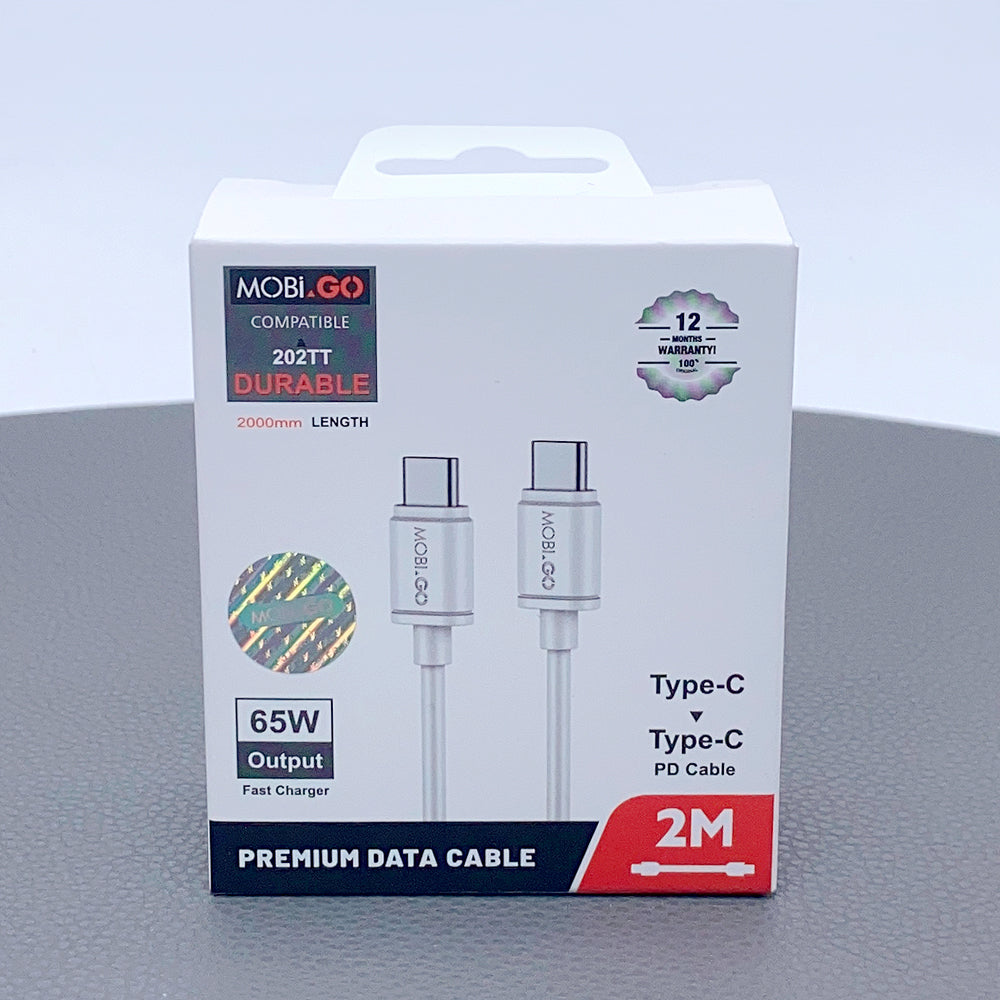 Mobigo 2m PD 65W fast Type-C to Type-C cable 202TT