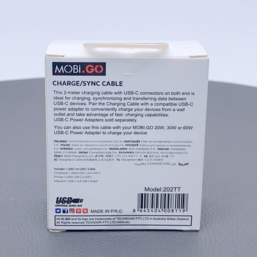 Mobigo 2m PD 65W fast Type-C to Type-C cable 202TT