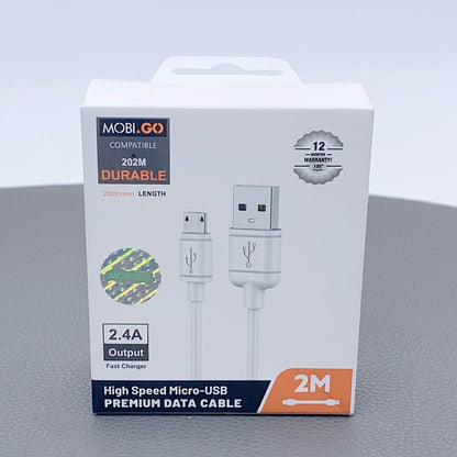 Mobigo 2m 2.4A fast micro cable 202M