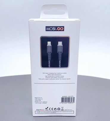 Mobigo 2m nylon PD 20W Type-C to lightning cable GO2TL