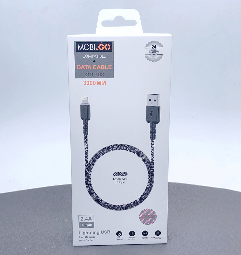 Mobigo 3m nylon Lightning cable GO108