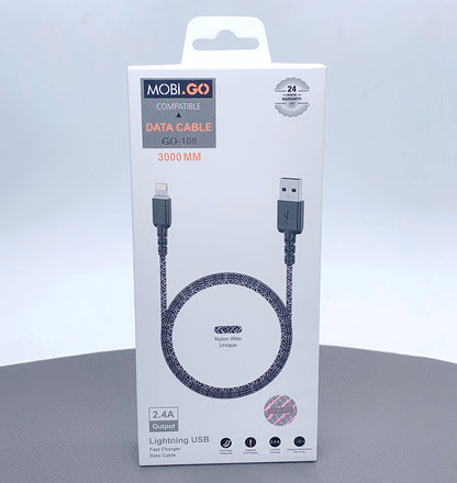 Mobigo 3m nylon Lightning cable GO108