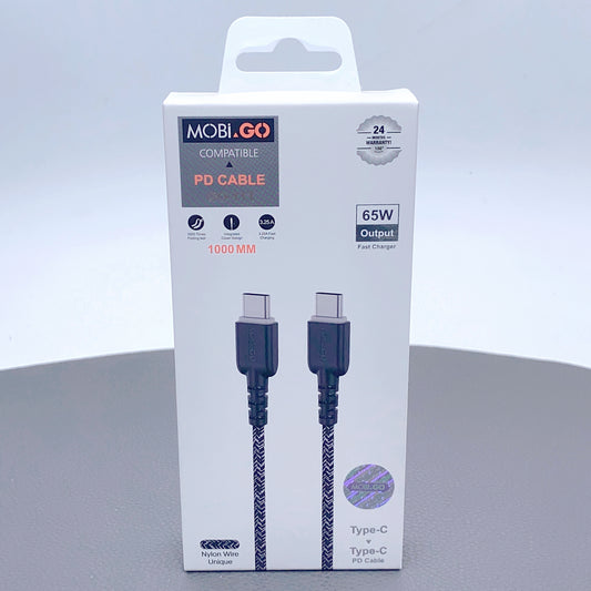 Mobigo 1m PD 65W Type-C to Type-C cable GO1TT