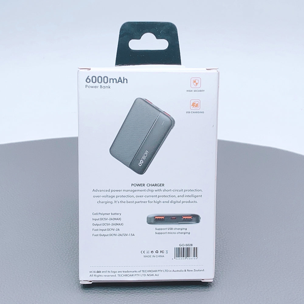 Mobigo 6000 mah smart batteries power bank GO502