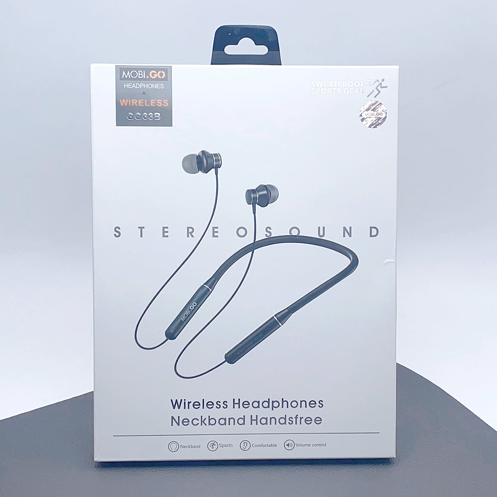 Mobigo magnetic neckband wireless bluetooth headphones earphones GO63B
