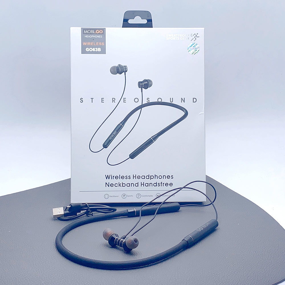Mobigo magnetic neckband wireless bluetooth headphones earphones GO63B
