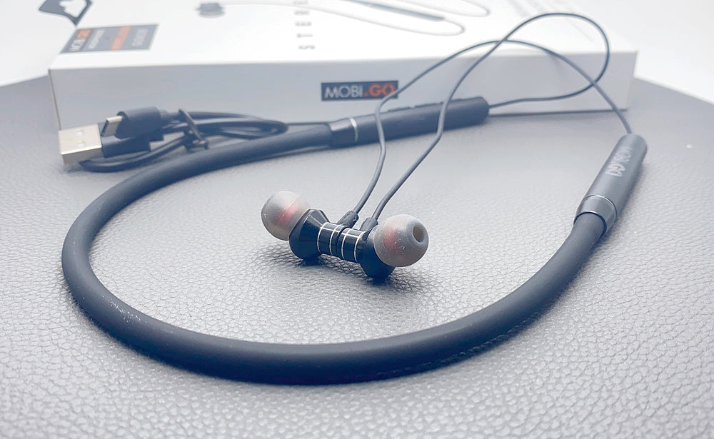 Mobigo magnetic neckband wireless bluetooth headphones earphones GO63B