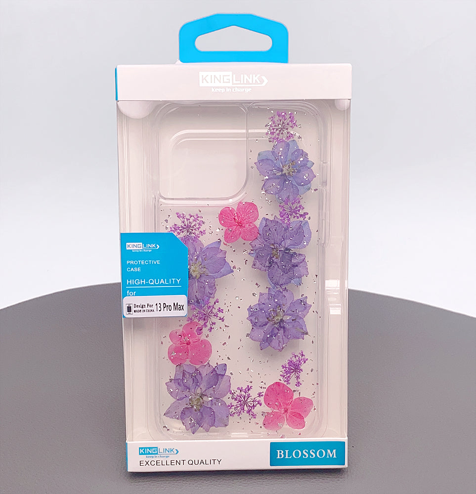 iPhone 14 6.1 real flower blossom case (13 6.1 fit)
