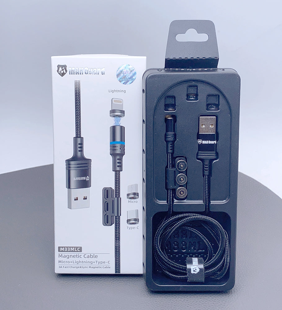 Maxguard magnetic micro+lightning+Type-C cable M33MLC