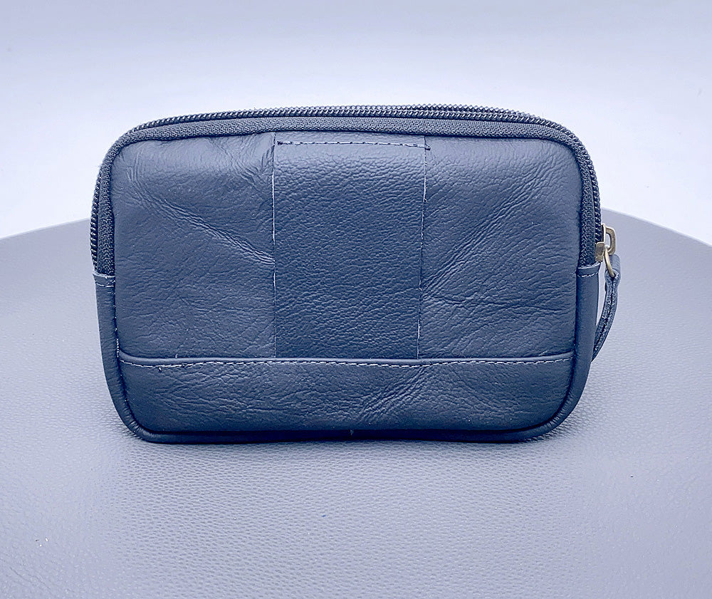 Universal pure leather belt pouch with pockets (fit 4.7-6.7inch)