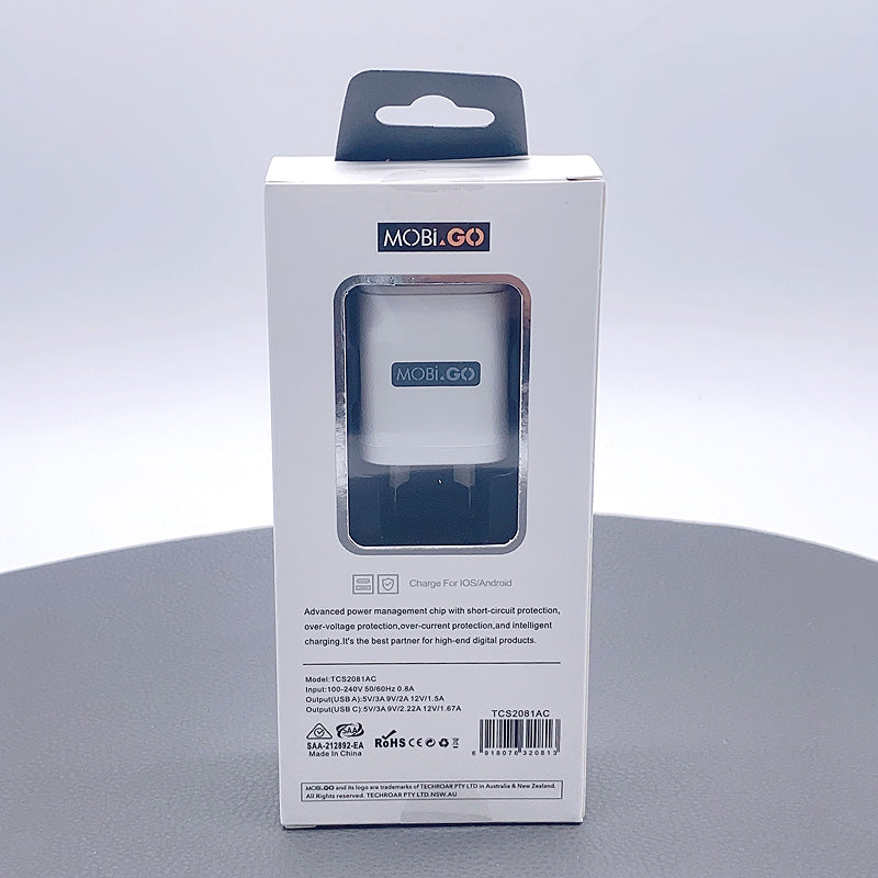 Mobigo PD QC 3.0 20W wall charger TCS2081AC