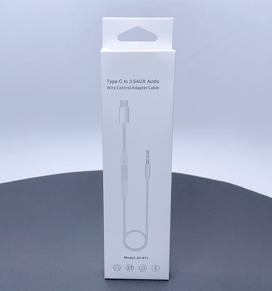 Type-C to 3.5aux audio wire control adapter cable JH071