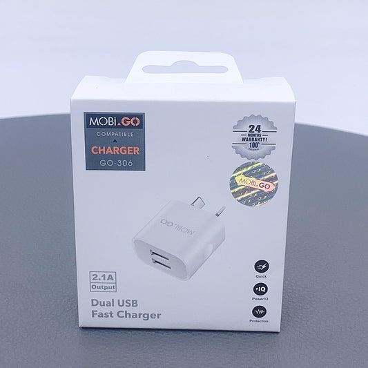 Mobigo 2.1A fast wall charger GO306