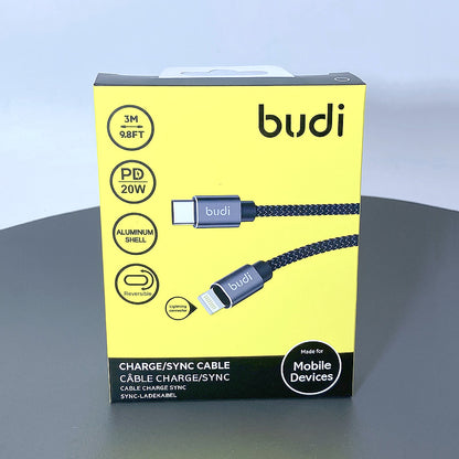Budi 3m PD 20W Type-C to lightning cable DC206TL30