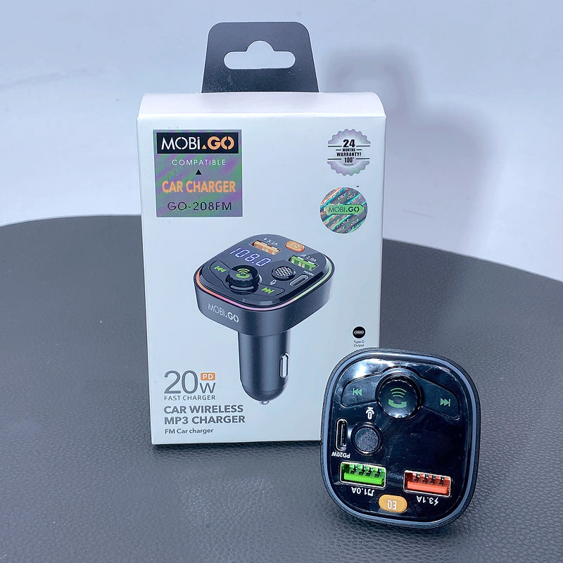 Mobigo PD 20W FM MP3 car charger GO208FM