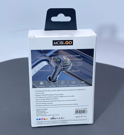 Mobigo PD 20W FM MP3 car charger GO208FM