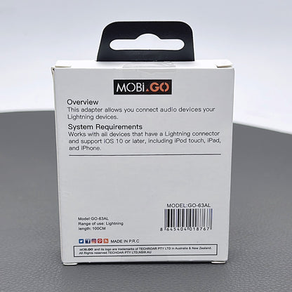 Mobigo 1m lightning to 3.5mm adapter GO63AL