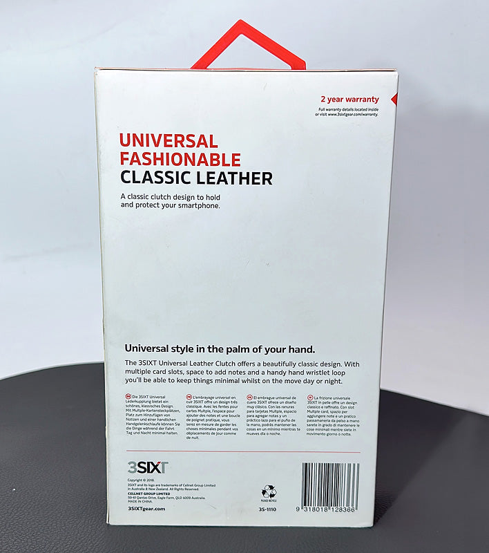 3SIXT classic universal leather clutch (Fit up to 14 pro max without case)